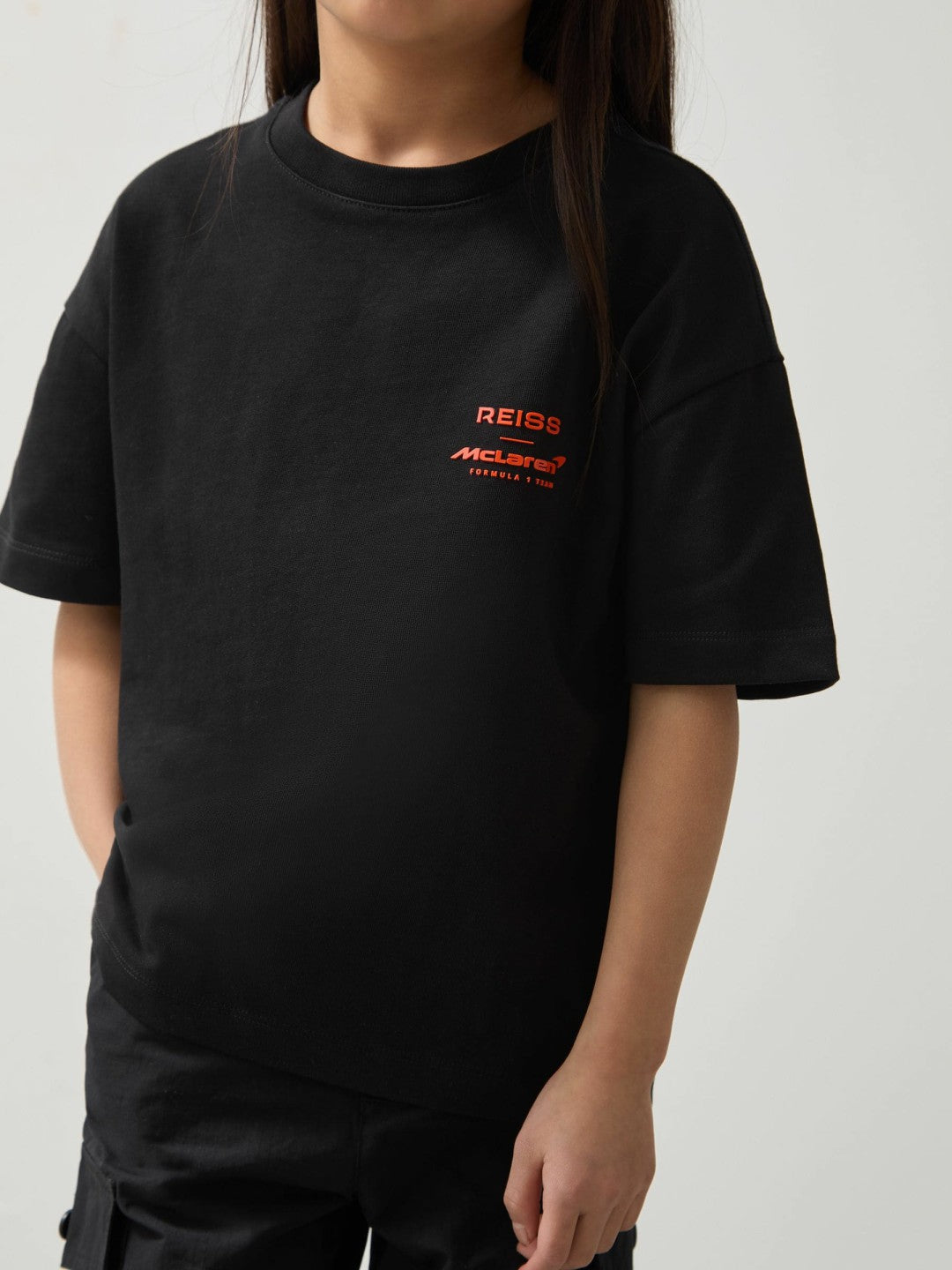 3-9 yrs Unisex Fit Oversized McLaren F1 Team Tyre T-Shirt Black | Children
