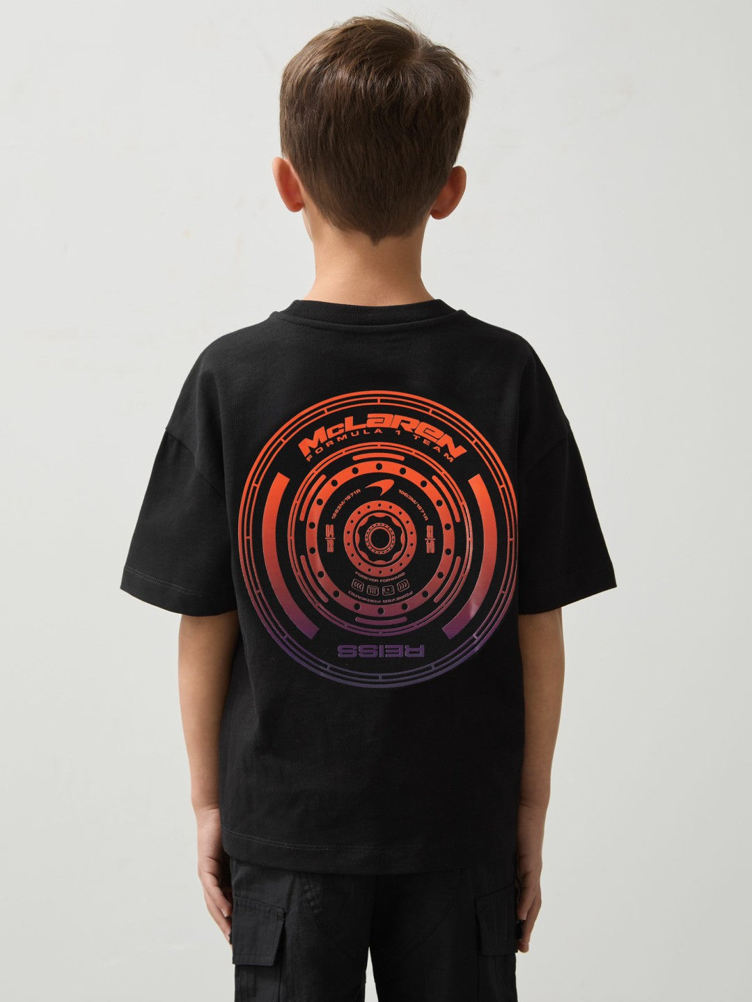 3-9 yrs Unisex Fit Oversized McLaren F1 Team Tyre T-Shirt Black | Children
