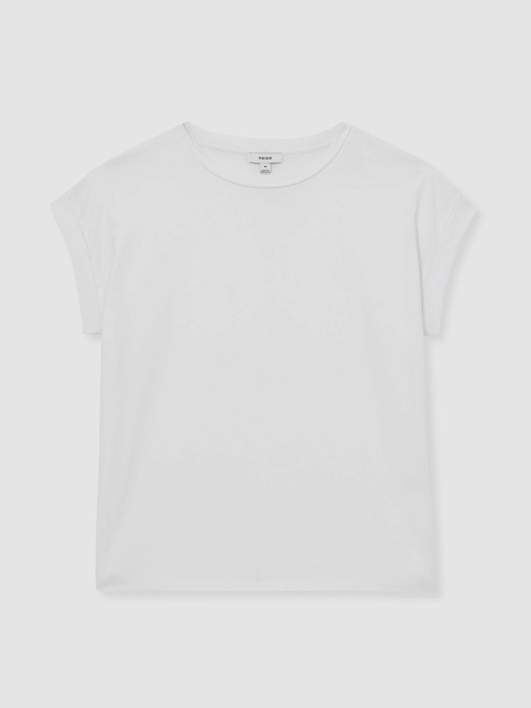 Brushed-Cotton Crew-Neck T-Shirt White | Womens