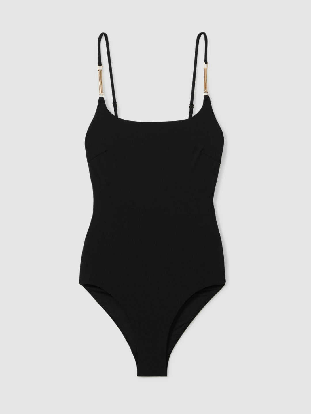 Hardware-Strap Cut-Out Swimsuit Black | Womens