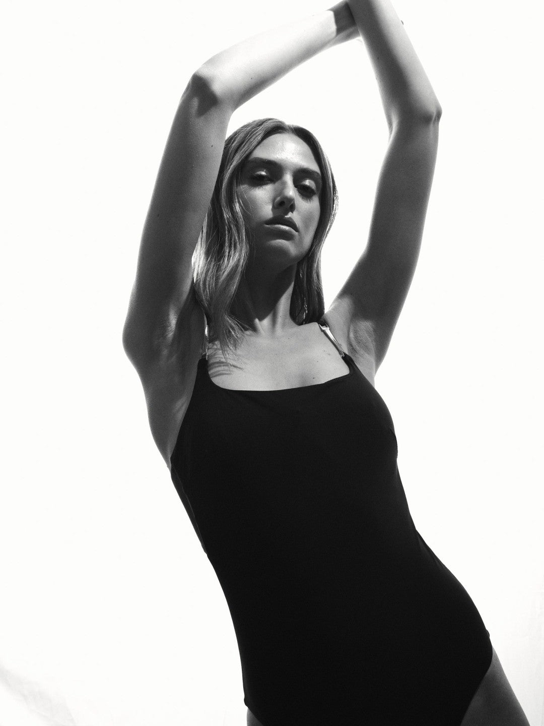 Hardware-Strap Cut-Out Swimsuit Black | Womens