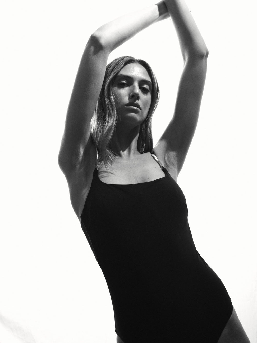 Hardware-Strap Cut-Out Swimsuit Black | Womens