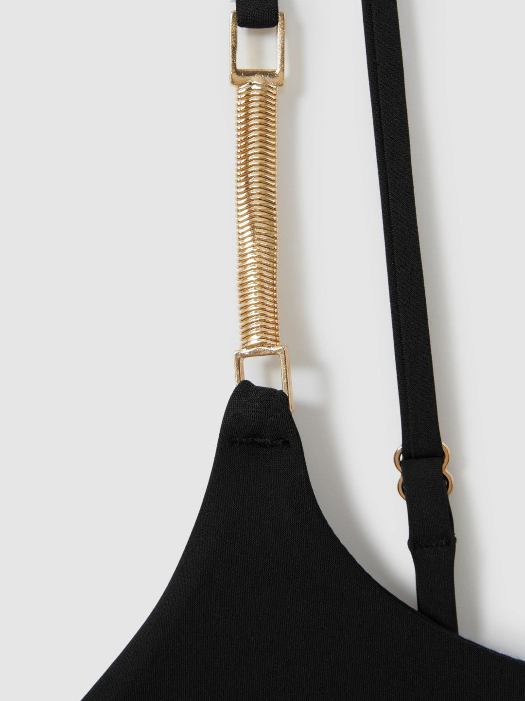 Hardware-Strap Cut-Out Swimsuit Black | Womens