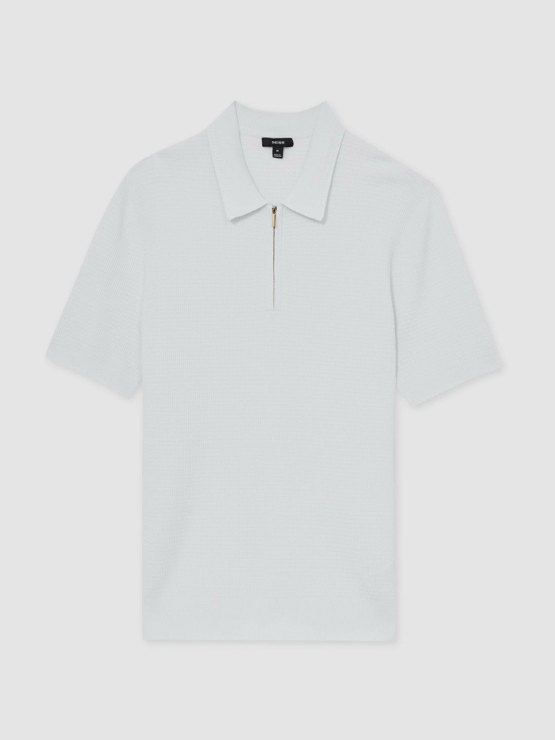 Textured Half-Zip Polo Shirt White | Mens