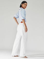 Petite Straight Leg Turn Up Jeans White | Womens