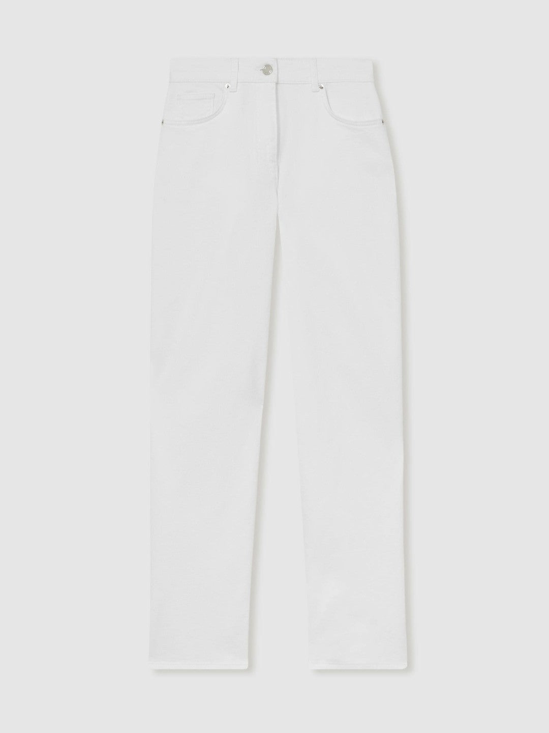 Petite Straight Leg Turn Up Jeans White | Womens