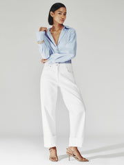 Petite Straight Leg Turn Up Jeans White | Womens