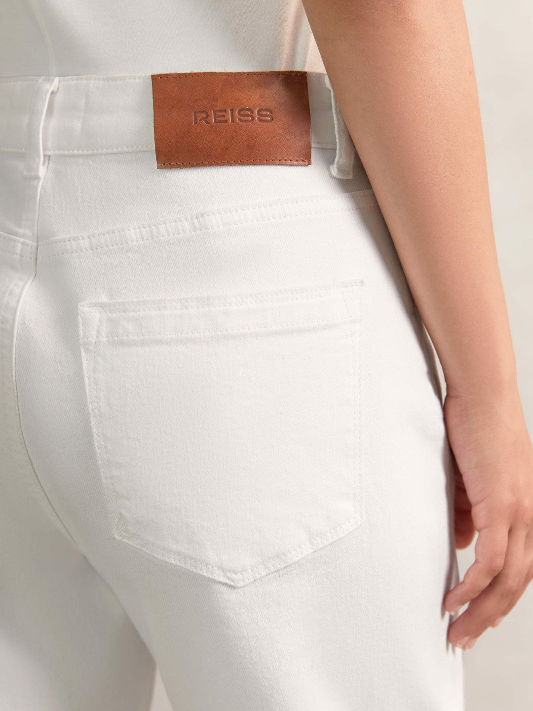 Petite Straight Leg Turn Up Jeans White | Womens