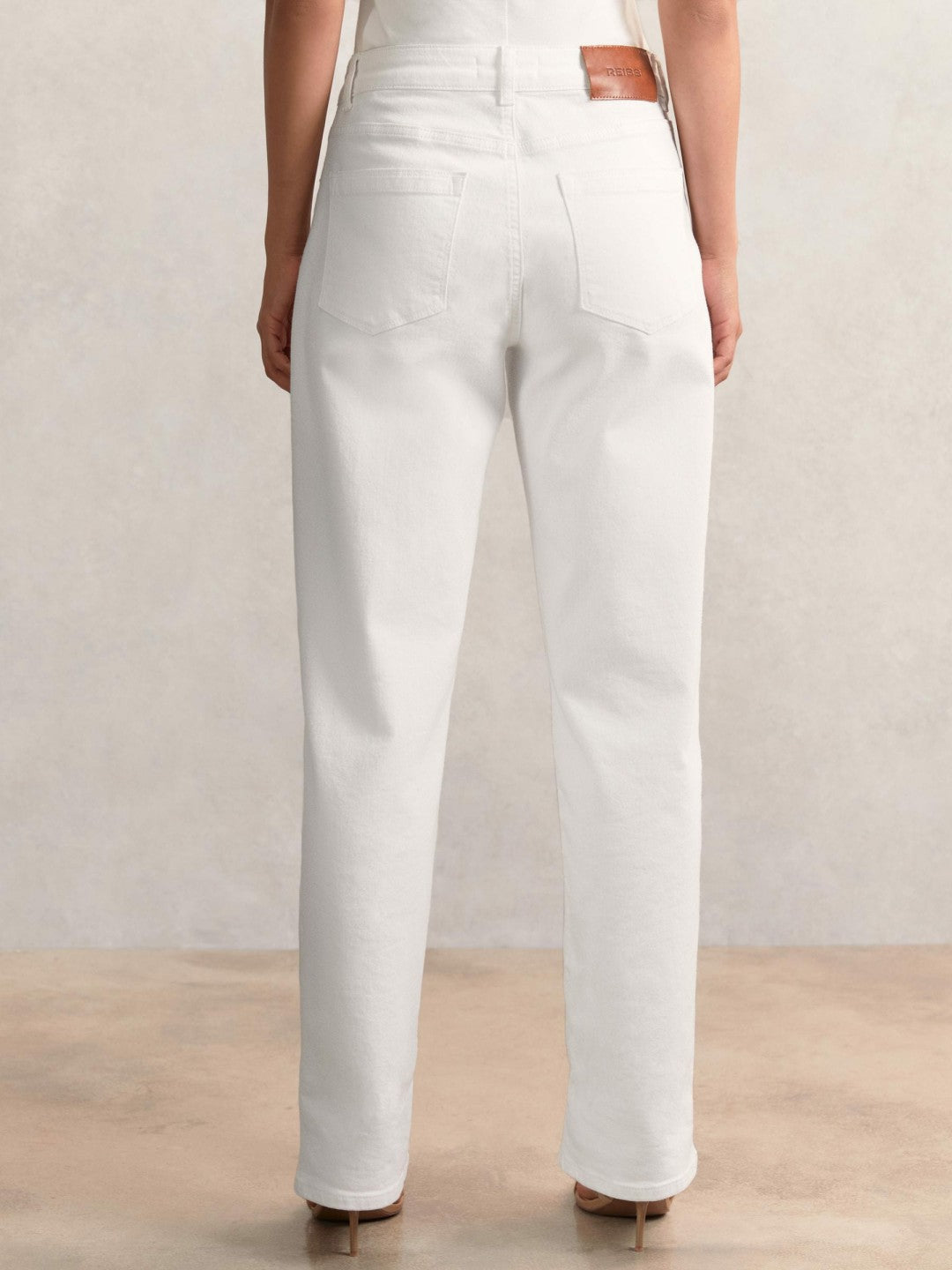 Petite Straight Leg Turn Up Jeans White | Womens