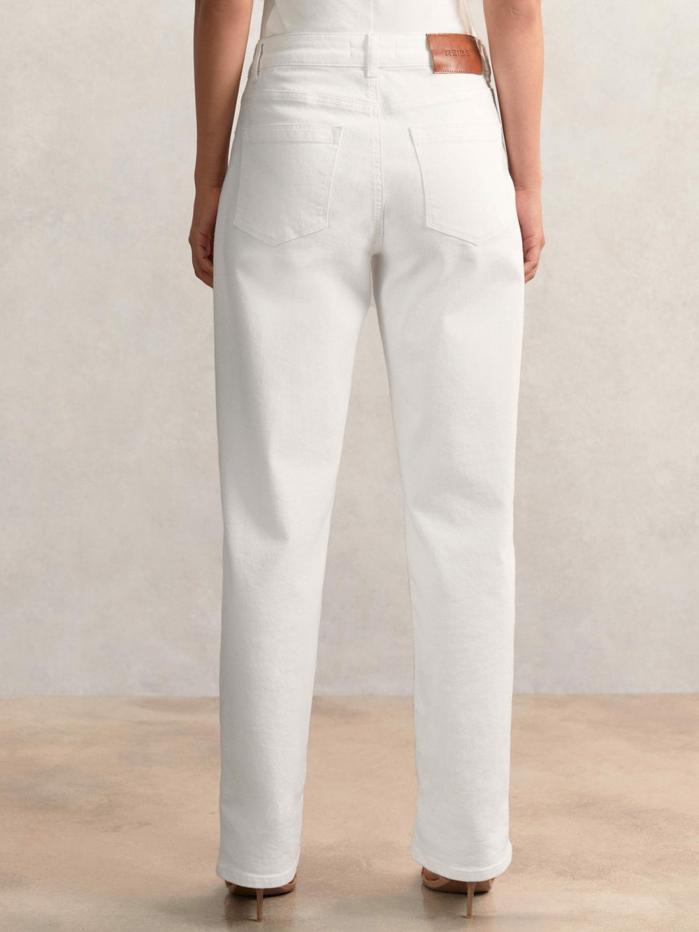Petite Straight Leg Turn Up Jeans White | Womens