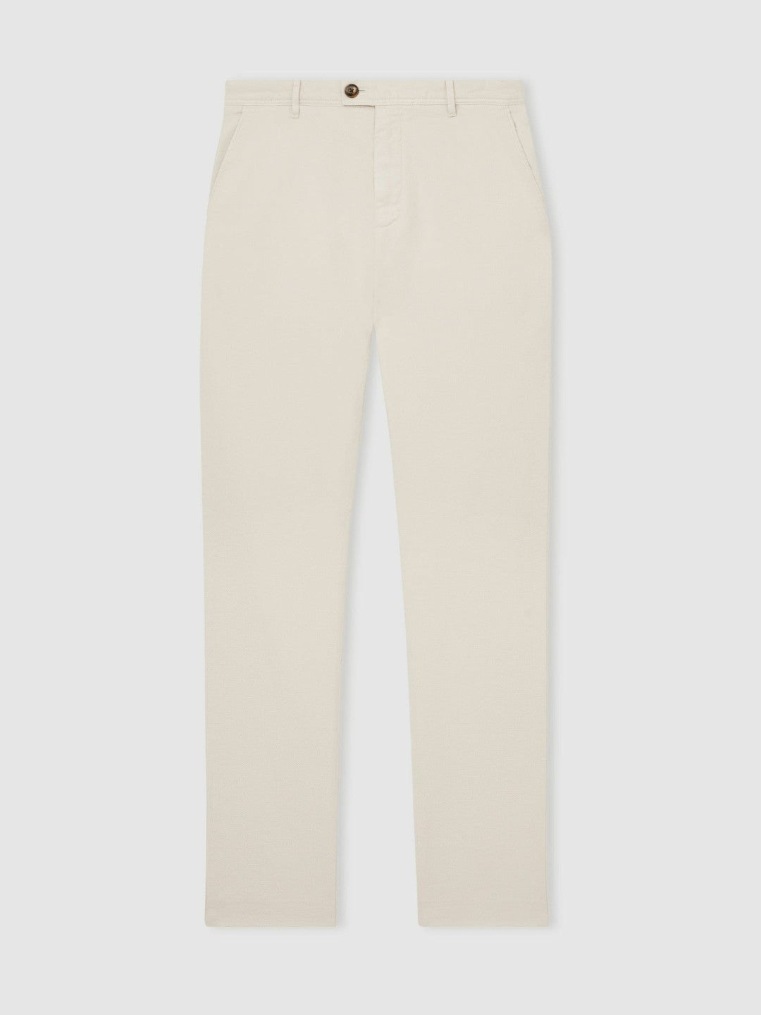 Cotton-Piqué Slim-Fit Chinos Off White | Mens