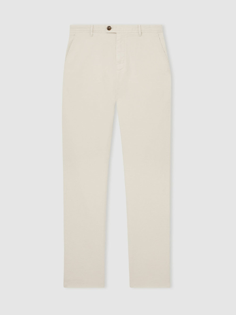 Cotton-Piqué Slim-Fit Chinos Off White | Mens