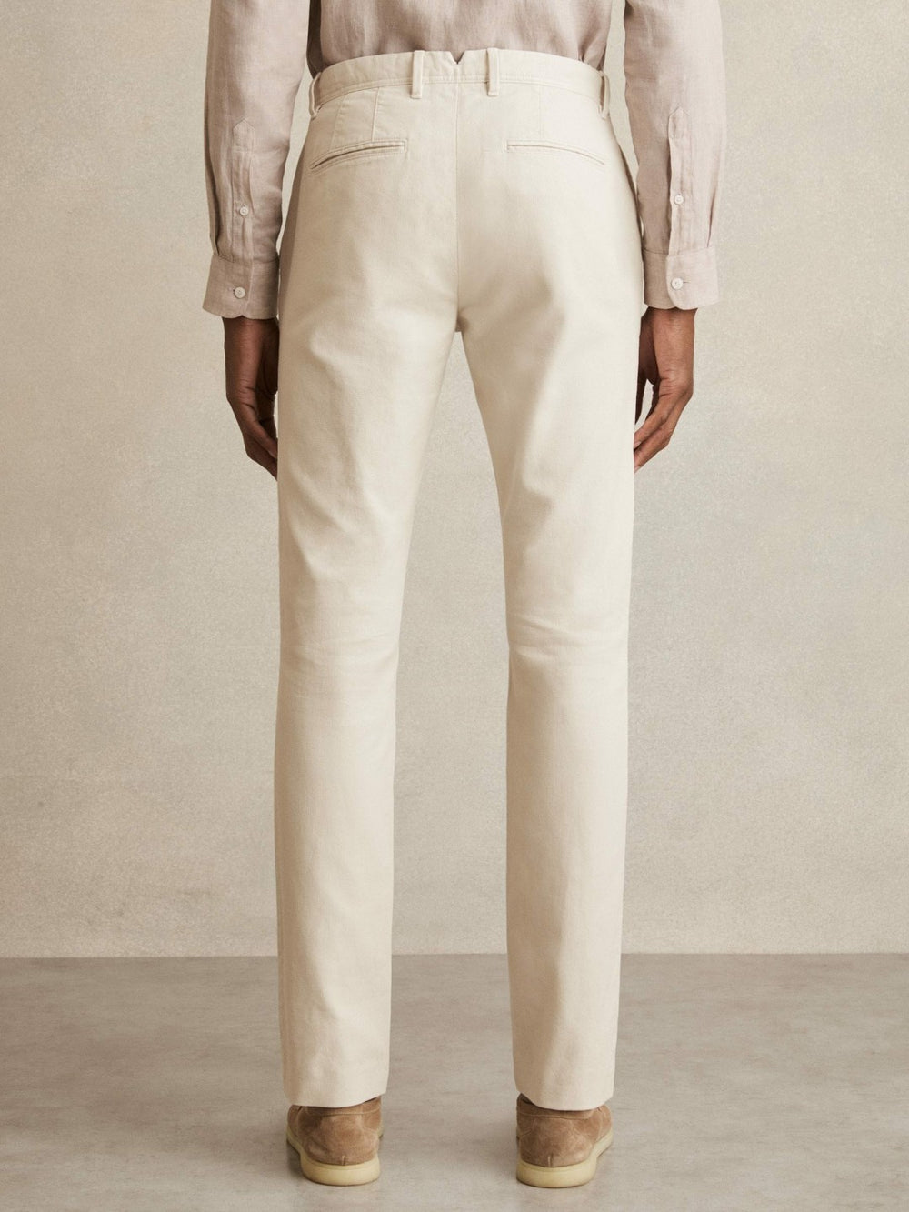 Cotton-Piqué Slim-Fit Chinos Off White | Mens