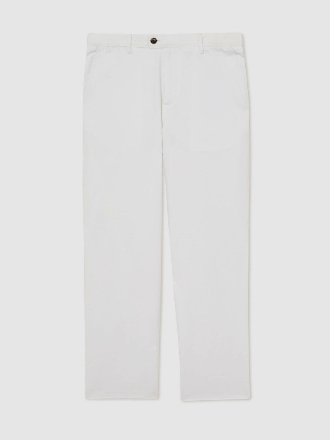 Cotton-Linen Relaxed-Fit Trousers White | Mens