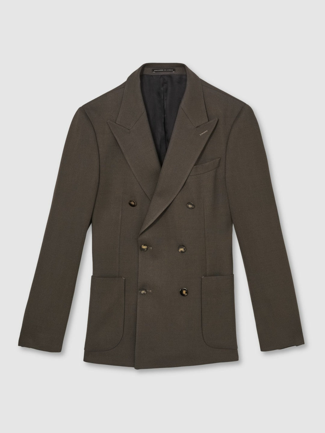Slim Fit Double Breasted Suit Blazer Dark Green | Mens