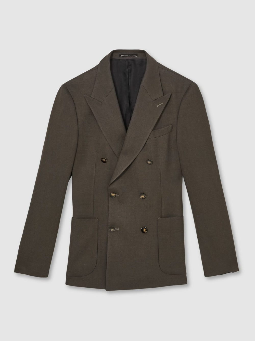Slim Fit Double Breasted Suit Blazer Dark Green | Mens