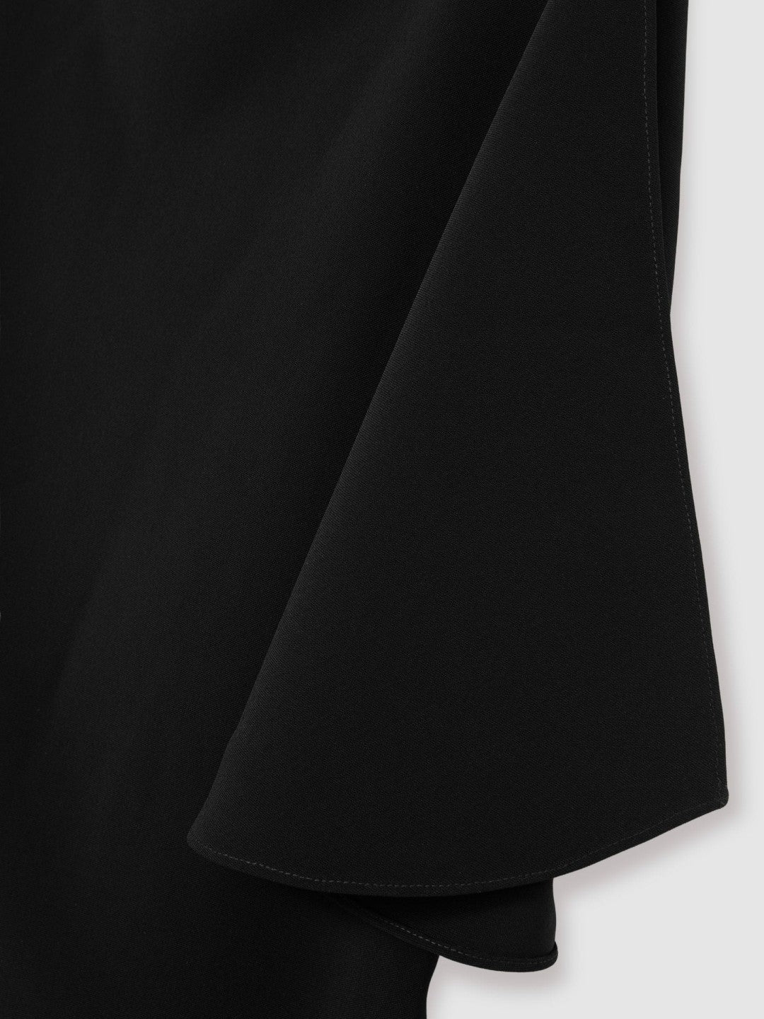 Draped-Front High-Neck Midi Dress Black | Womens