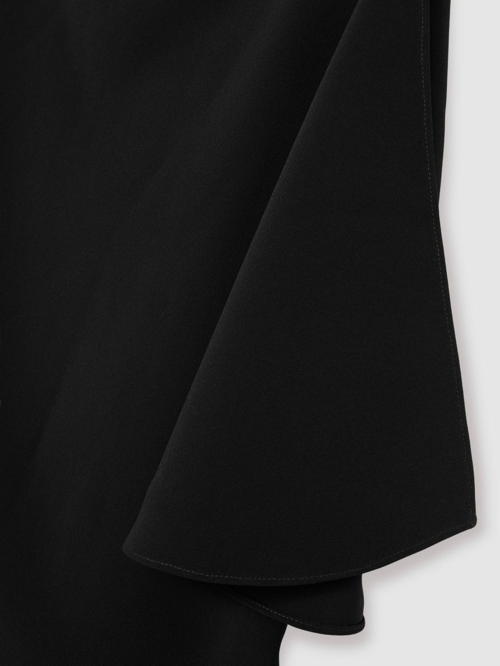 Draped-Front High-Neck Midi Dress Black | Womens