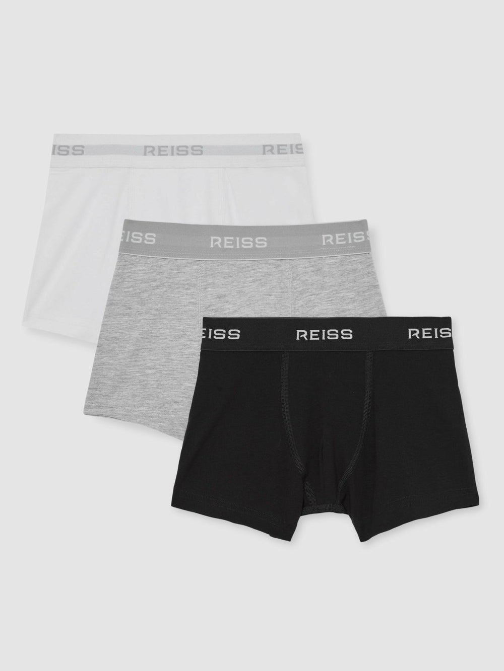 Stretch-Cotton Boxers 3 Pack White/Grey/Black | Children