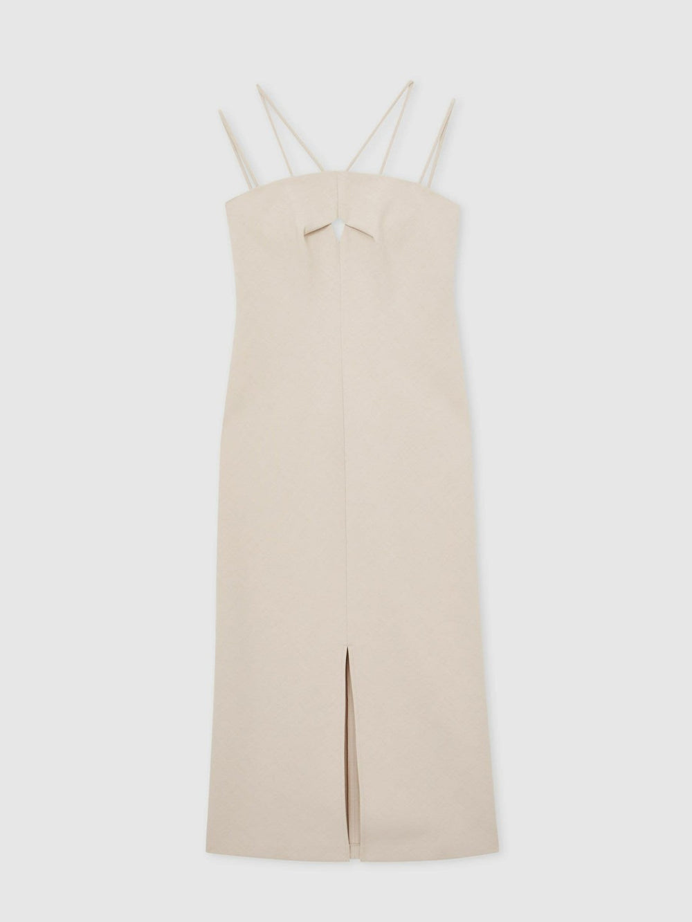 Double Strap Cut Out Midi Dress Stone Neutral | Womens