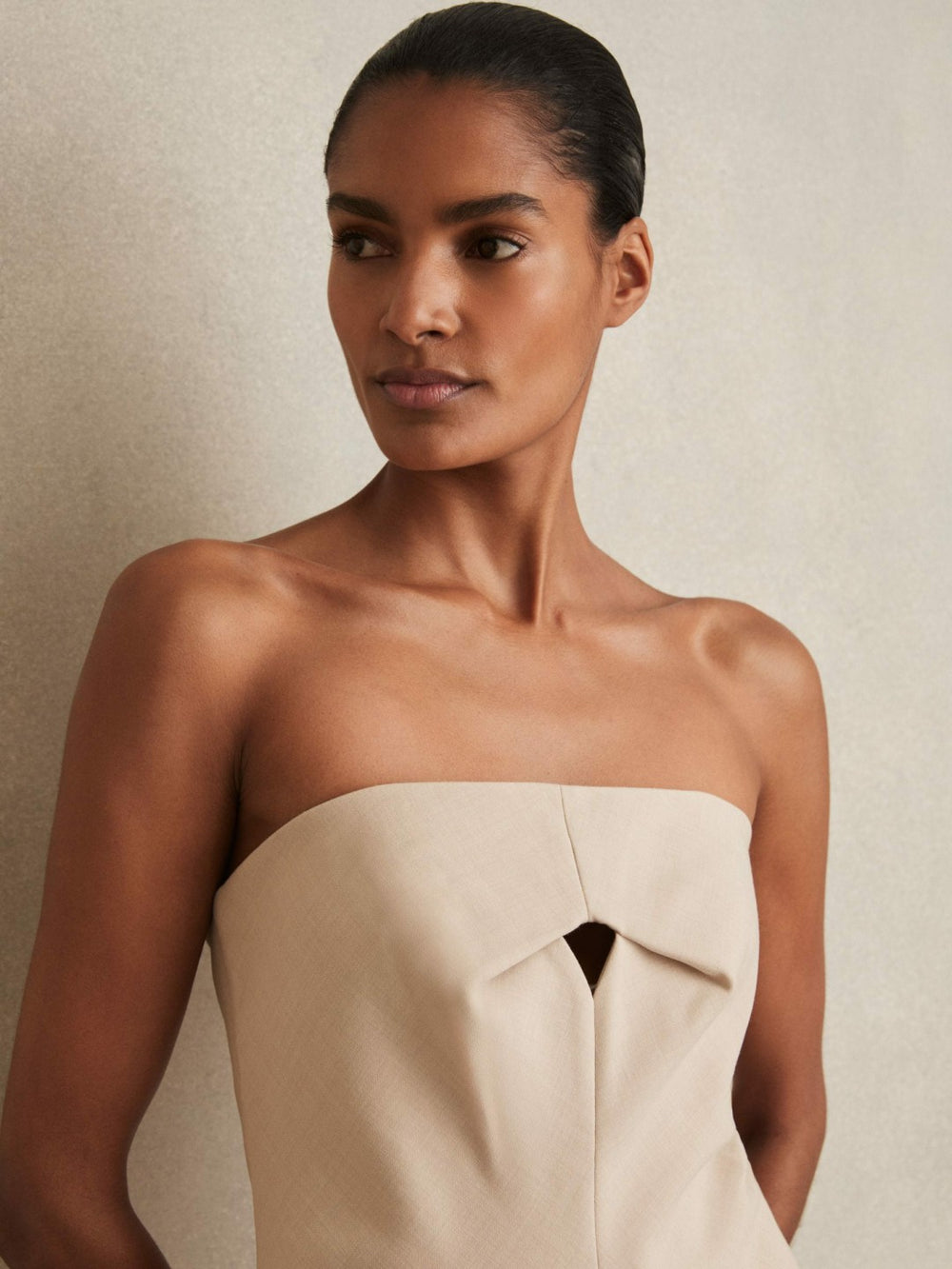 Double Strap Cut Out Midi Dress Stone Neutral | Womens