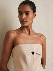 Double Strap Cut Out Midi Dress Stone Neutral | Womens