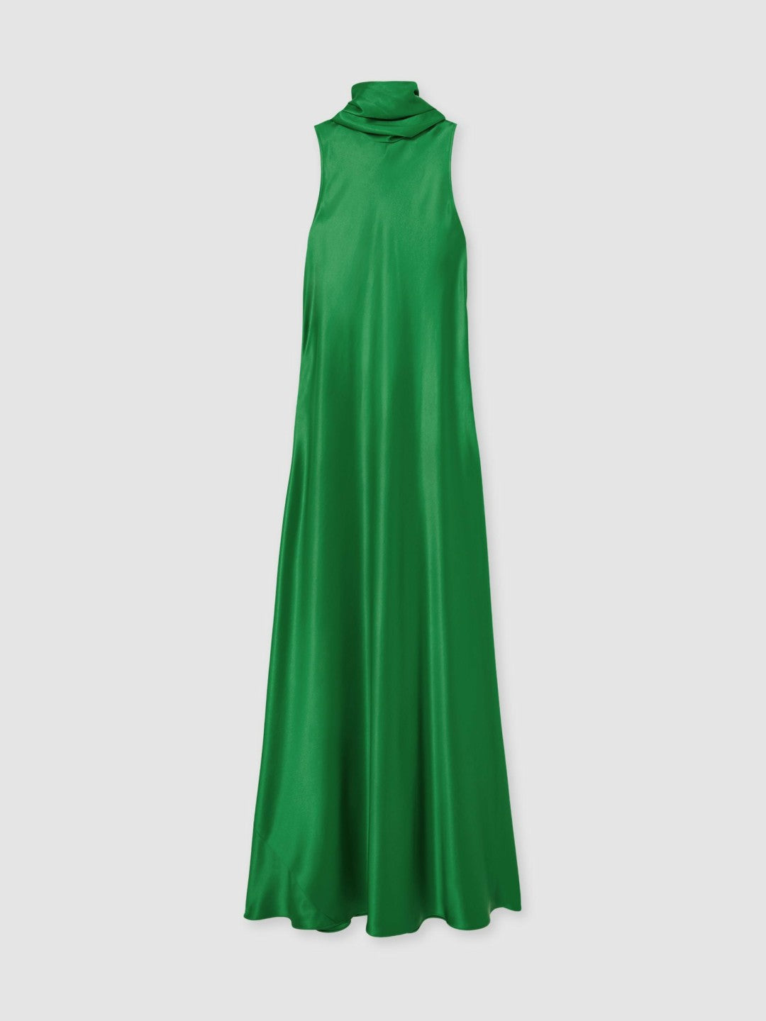 Satin Cape Maxi Dress Green | Womens