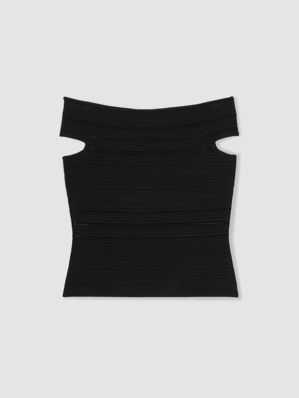 Bardot Open Knit Top Black | Womens