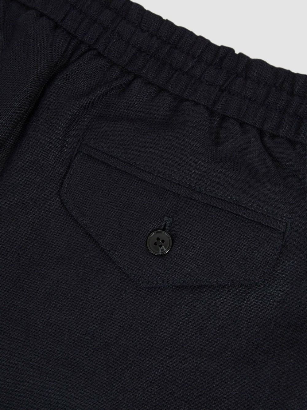 Linen Drawstring Relaxed-Fit Trousers Navy | Mens