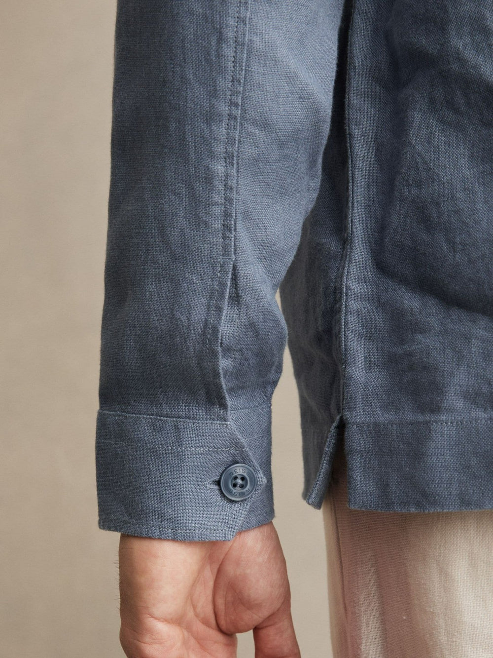 Linen Twin-Pocket Overshirt Airforce Blue | Mens