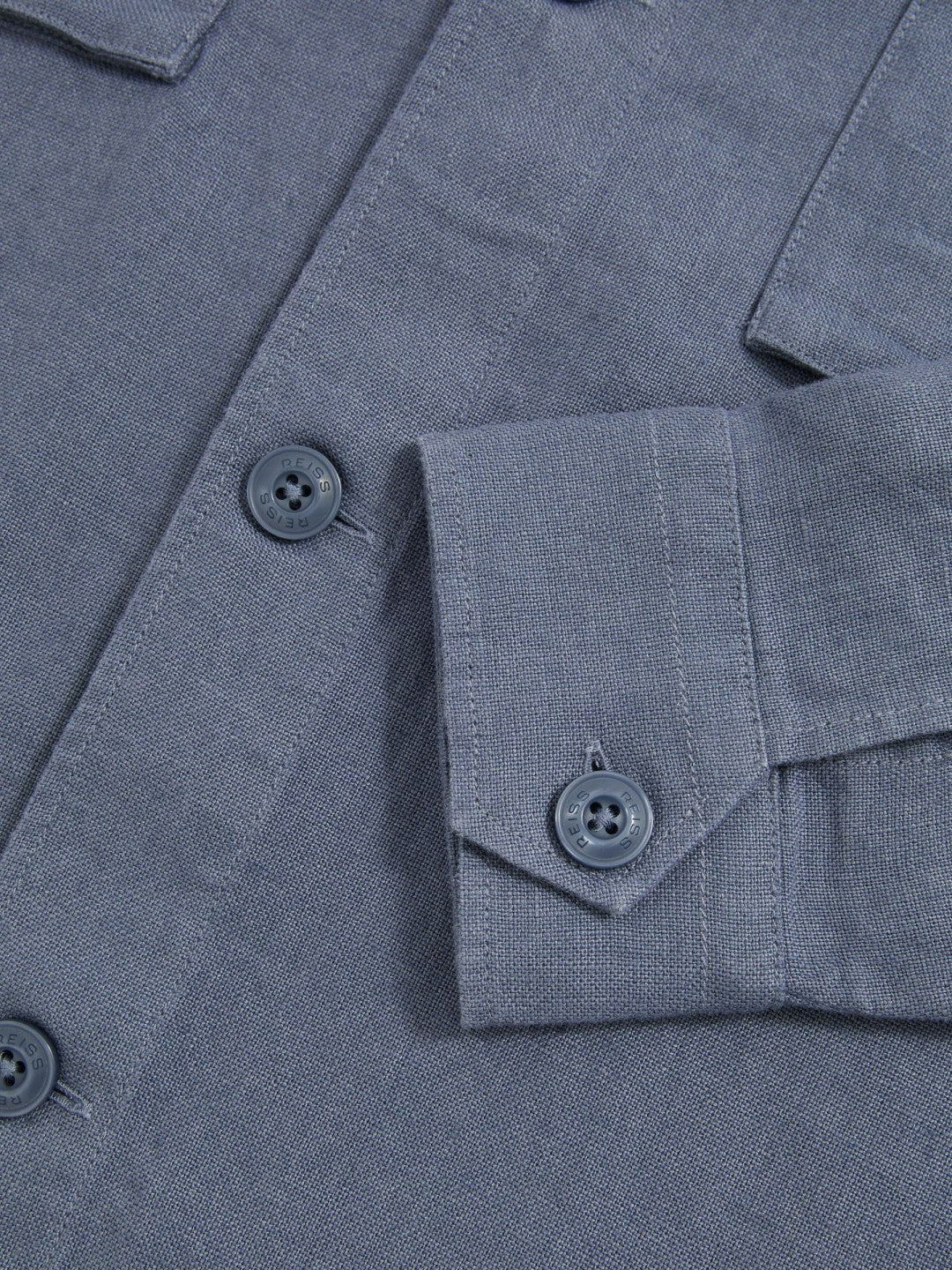 Linen Twin-Pocket Overshirt Airforce Blue | Mens