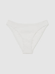 Ribbed Bikini Bottoms White | Womens