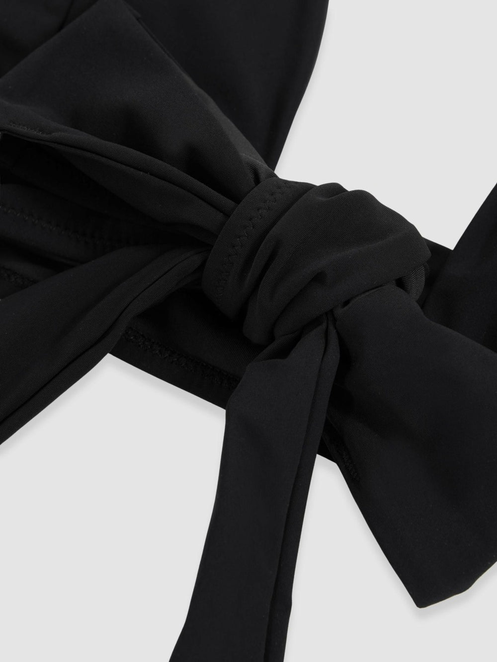 Plunge Tie Halterneck Bikini Top Black | Womens