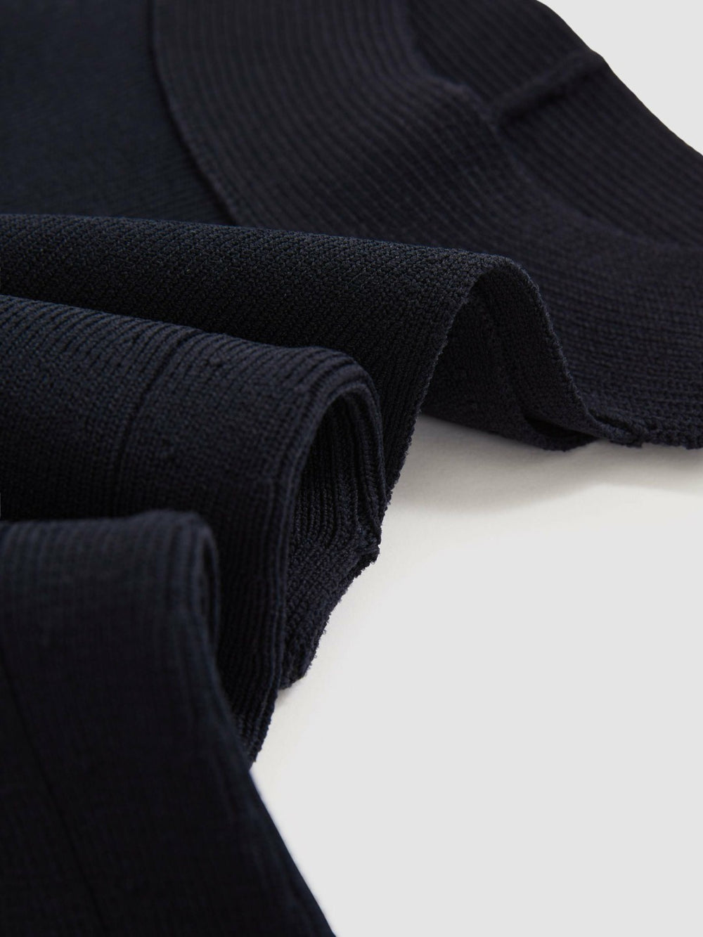 Rib Knit High Neck Vest Navy | Womens