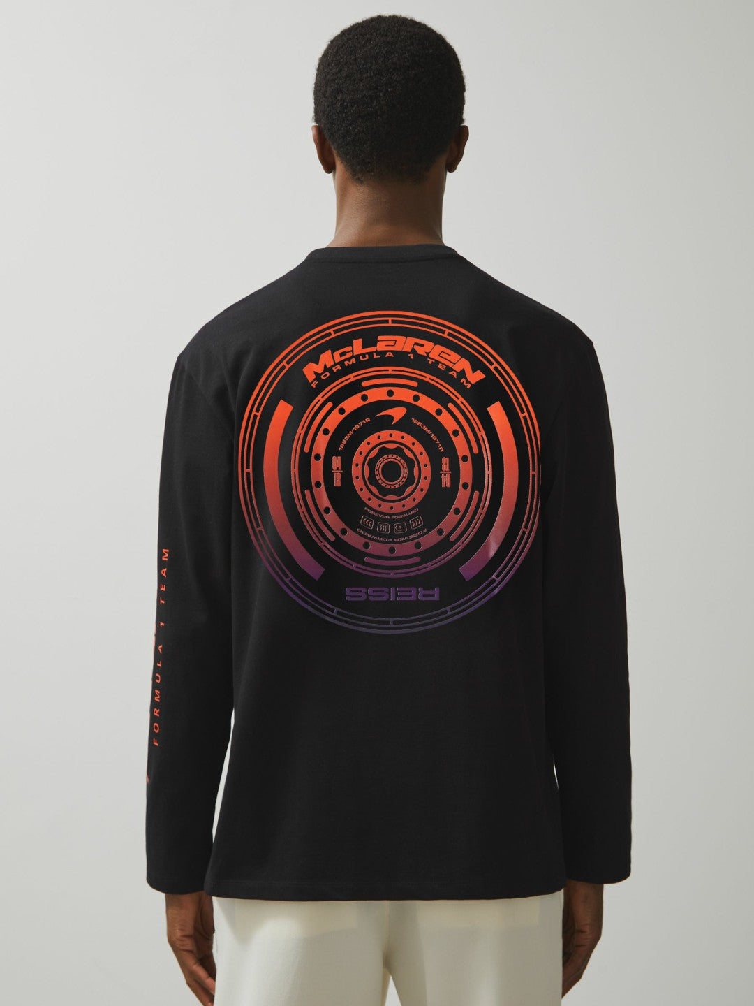 Unisex Fit McLaren F1 Team Tyre-Print T-Shirt Black | Mens