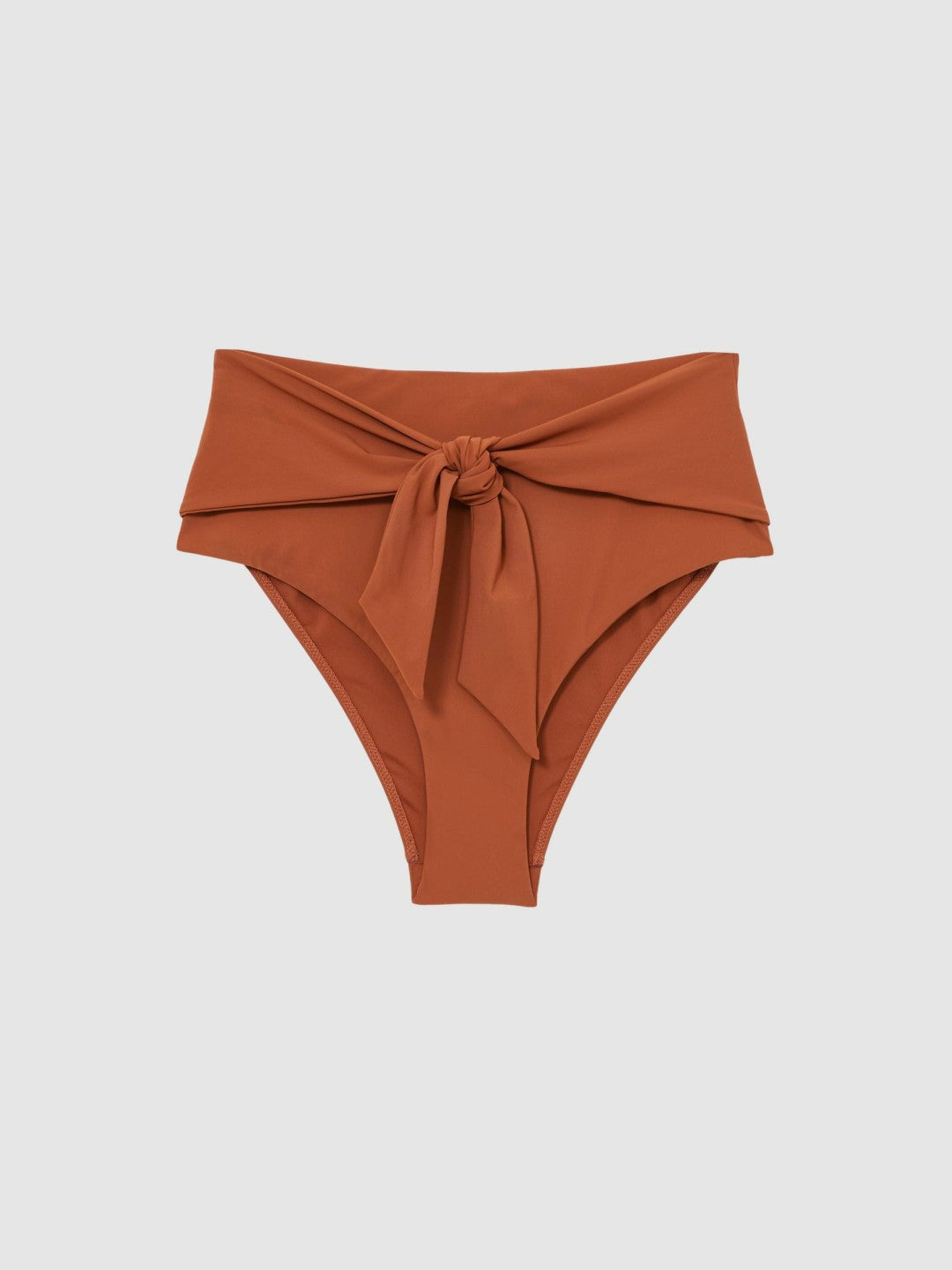 High Waist Tie Front Bikini Bottoms Brown | Womens