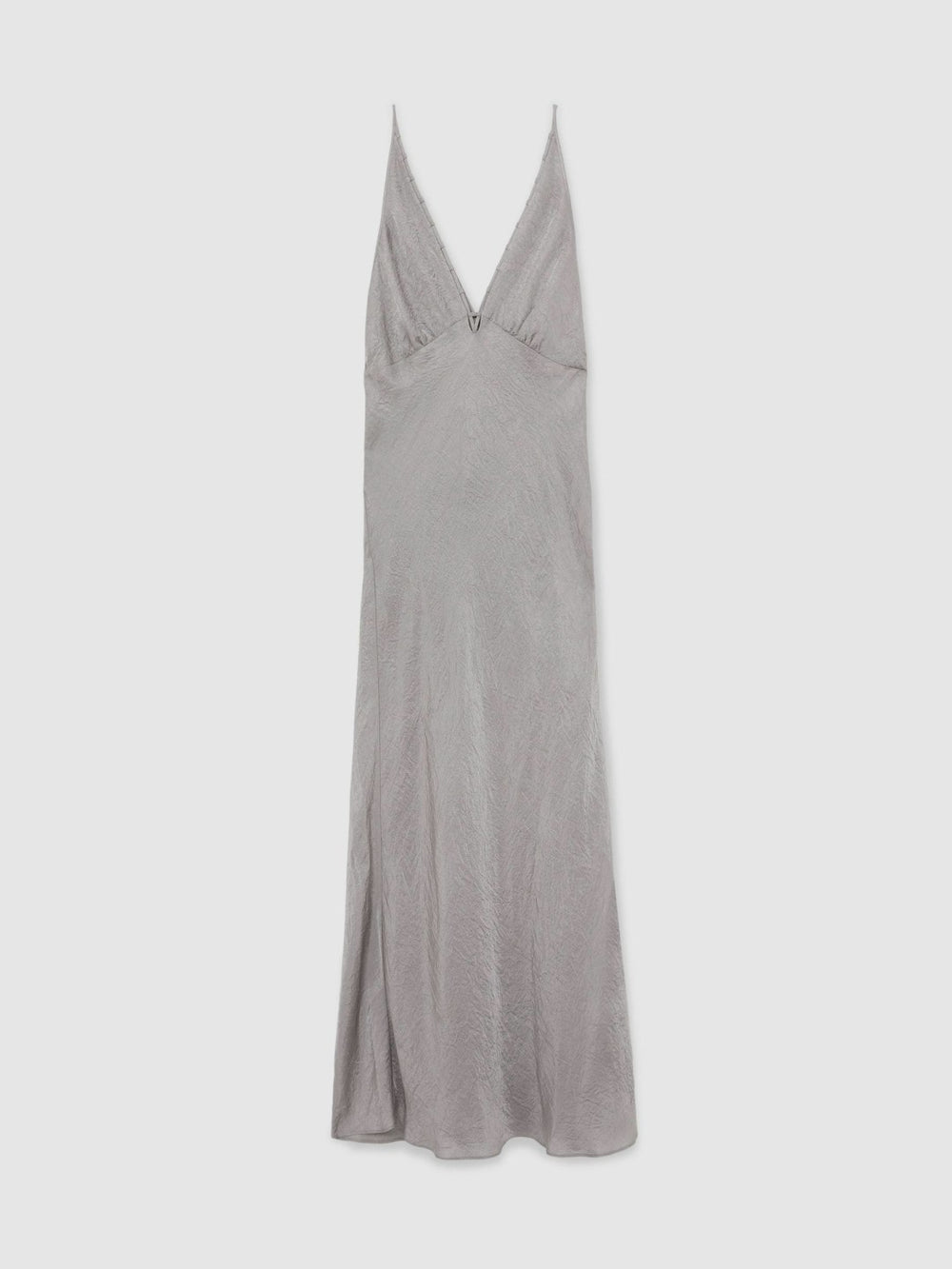 Crushed Satin Tie Back Slip Dress Grey | Womens