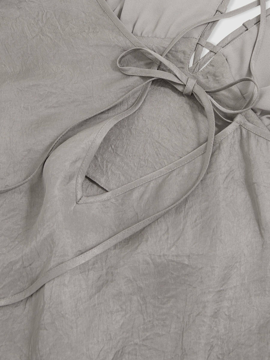 Crushed Satin Tie Back Slip Dress Grey | Womens