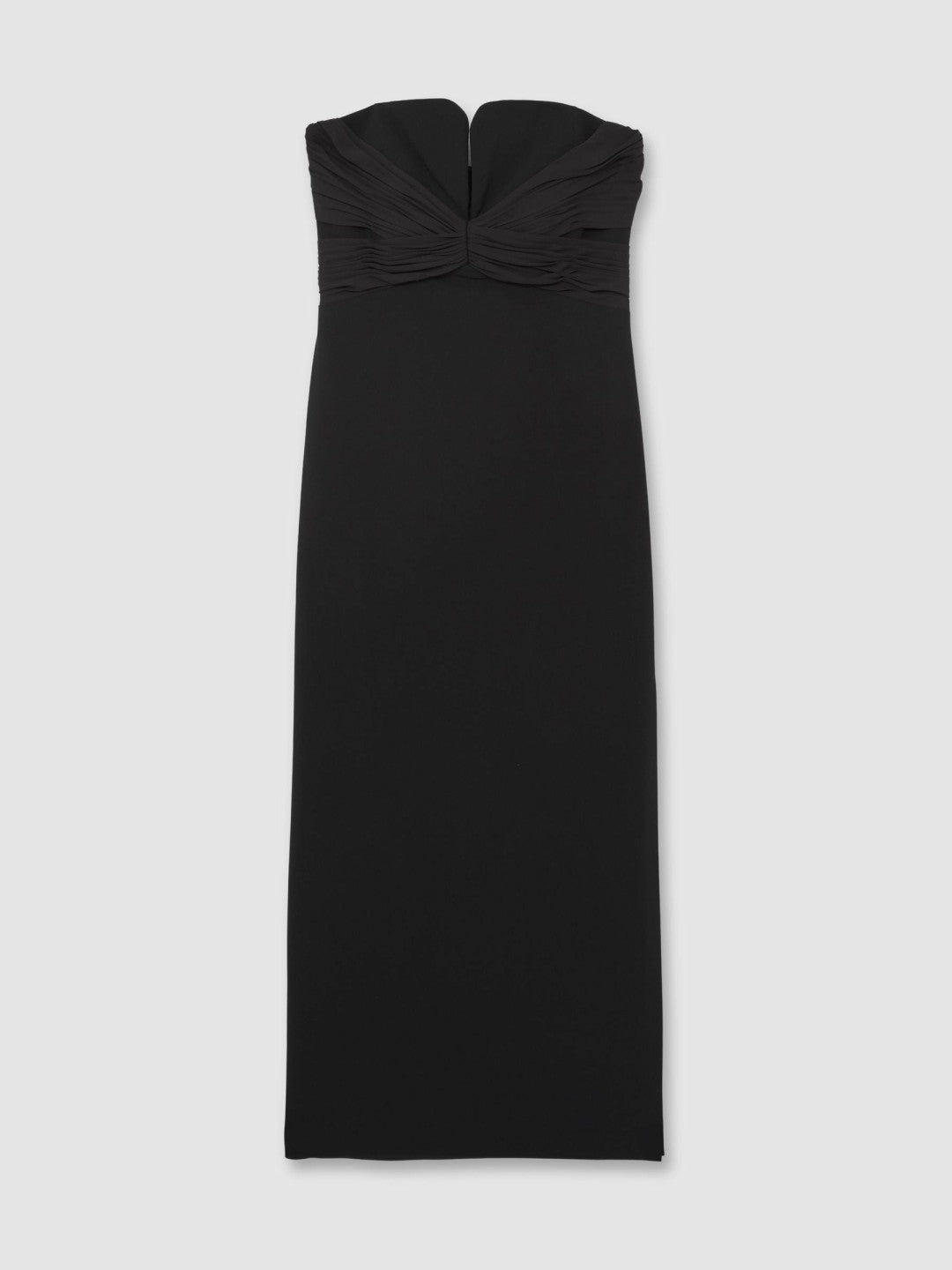 Halston Strapless Crepe Midi Dress Black | Womens