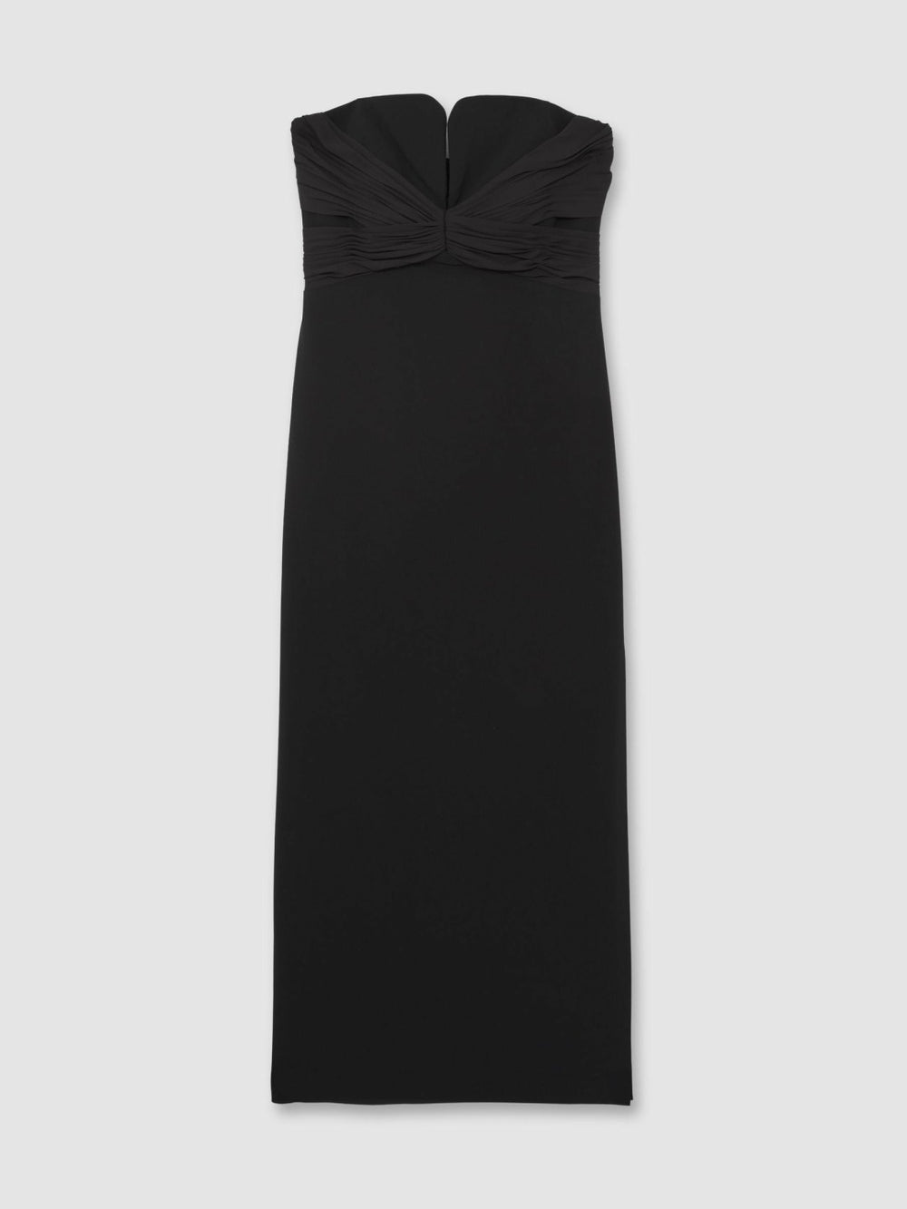 Halston Strapless Crepe Midi Dress Black | Womens