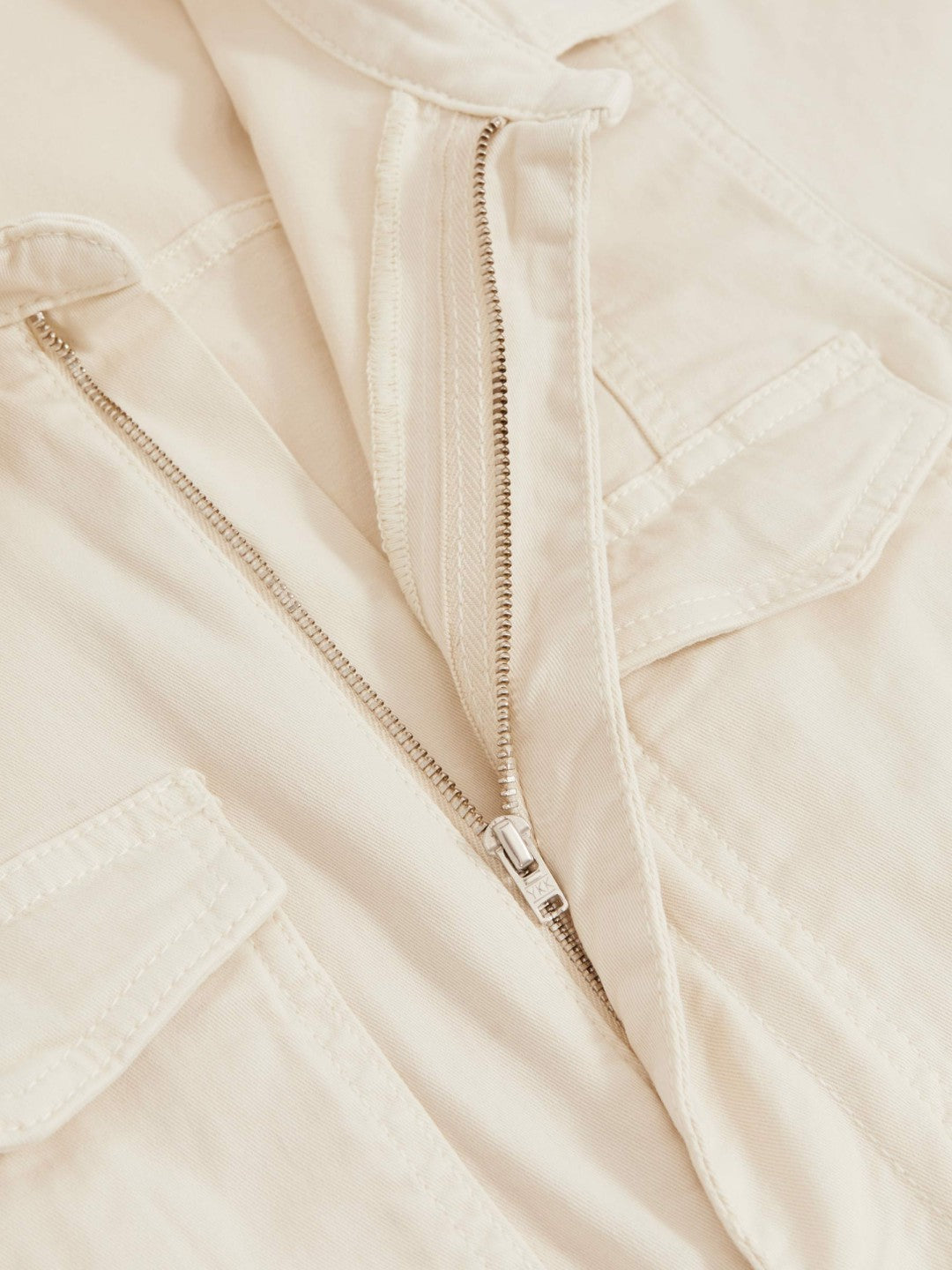 Good American Cotton Twill Jumpsuit with Stretch Ecru | Womens