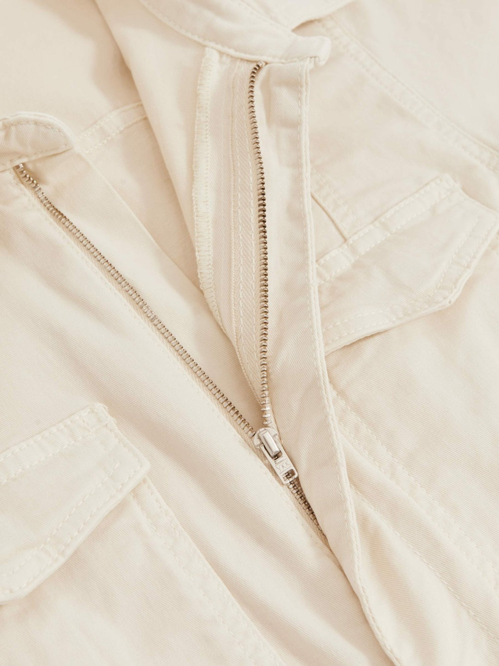 Good American Cotton Twill Jumpsuit with Stretch Ecru | Womens