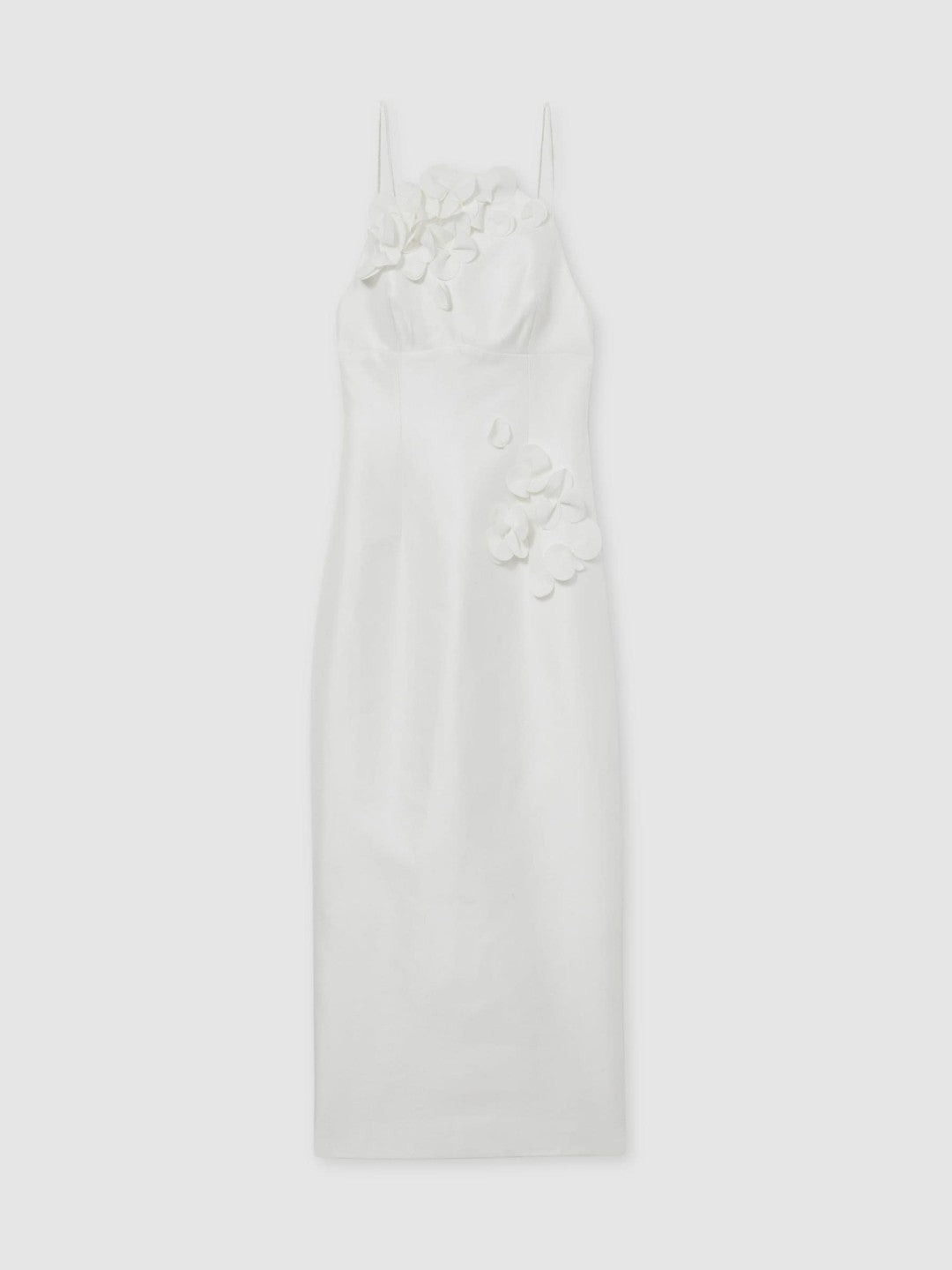 Acler Ivory Petal Detail Fitted Midi Dress Ivory | Womens