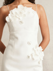 Acler Ivory Petal Detail Fitted Midi Dress Ivory | Womens