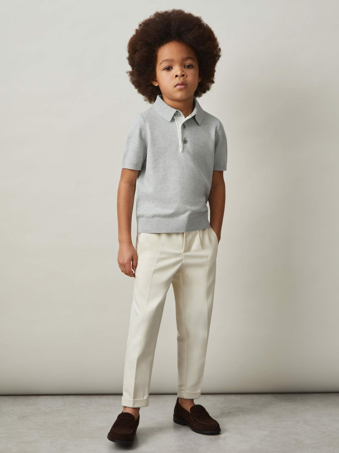 3-9 yrs Contrast Placket Polo Shirt With Cotton Washed Sage | Children