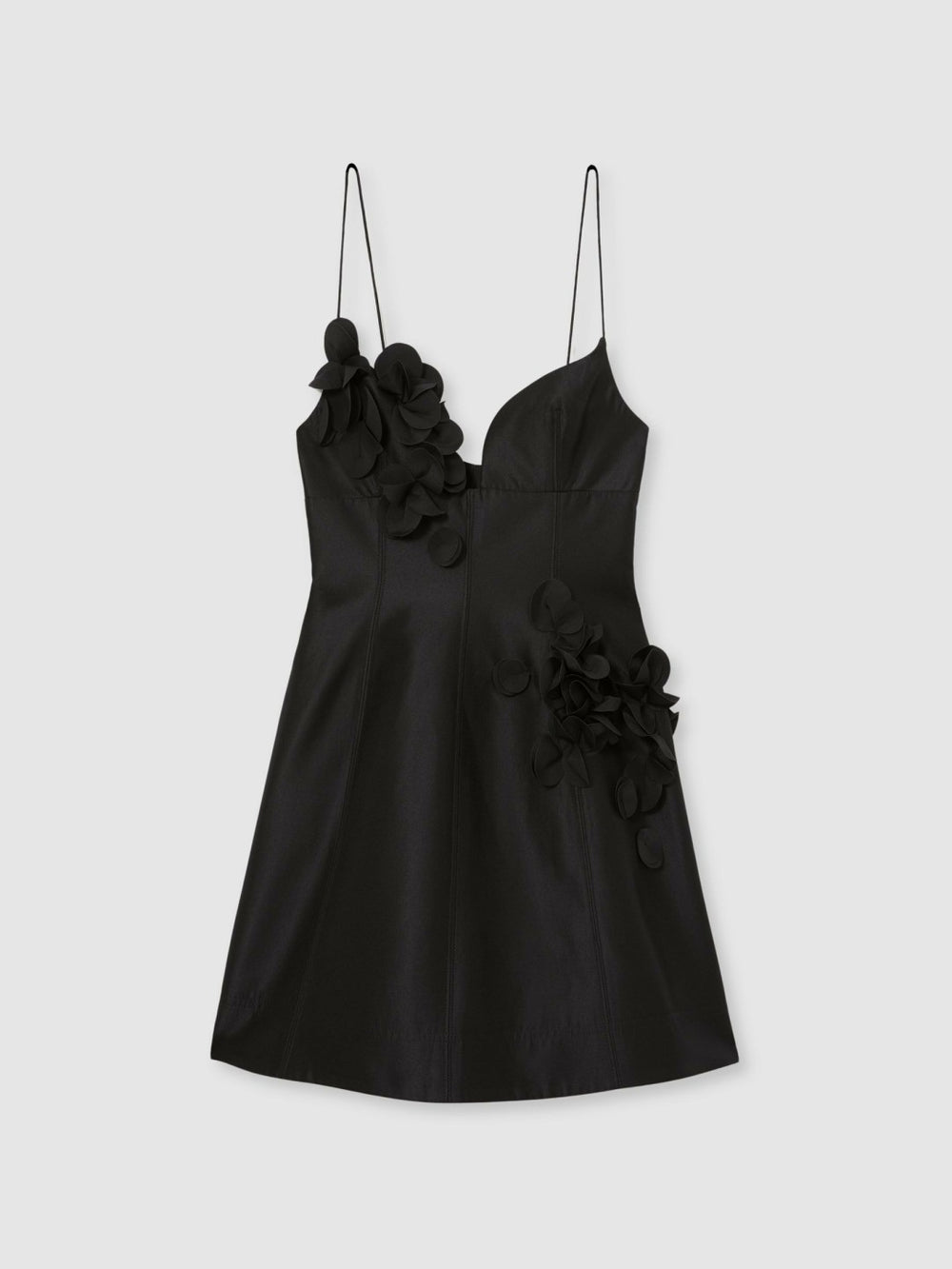 Acler Petal Detail Fitted Mini Black Dress Black | Womens