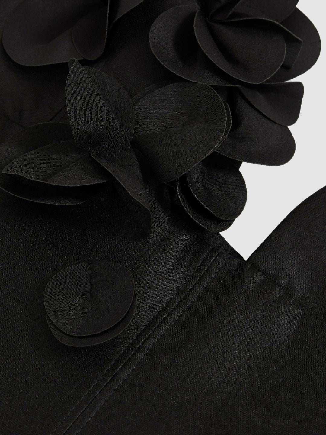 Acler Petal Detail Fitted Mini Black Dress Black | Womens
