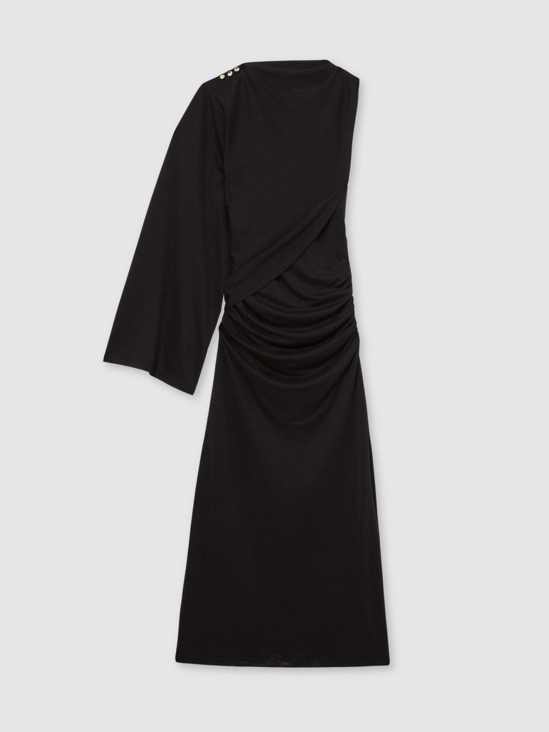 Acler Jersey Draped Midi Dress Black | Womens