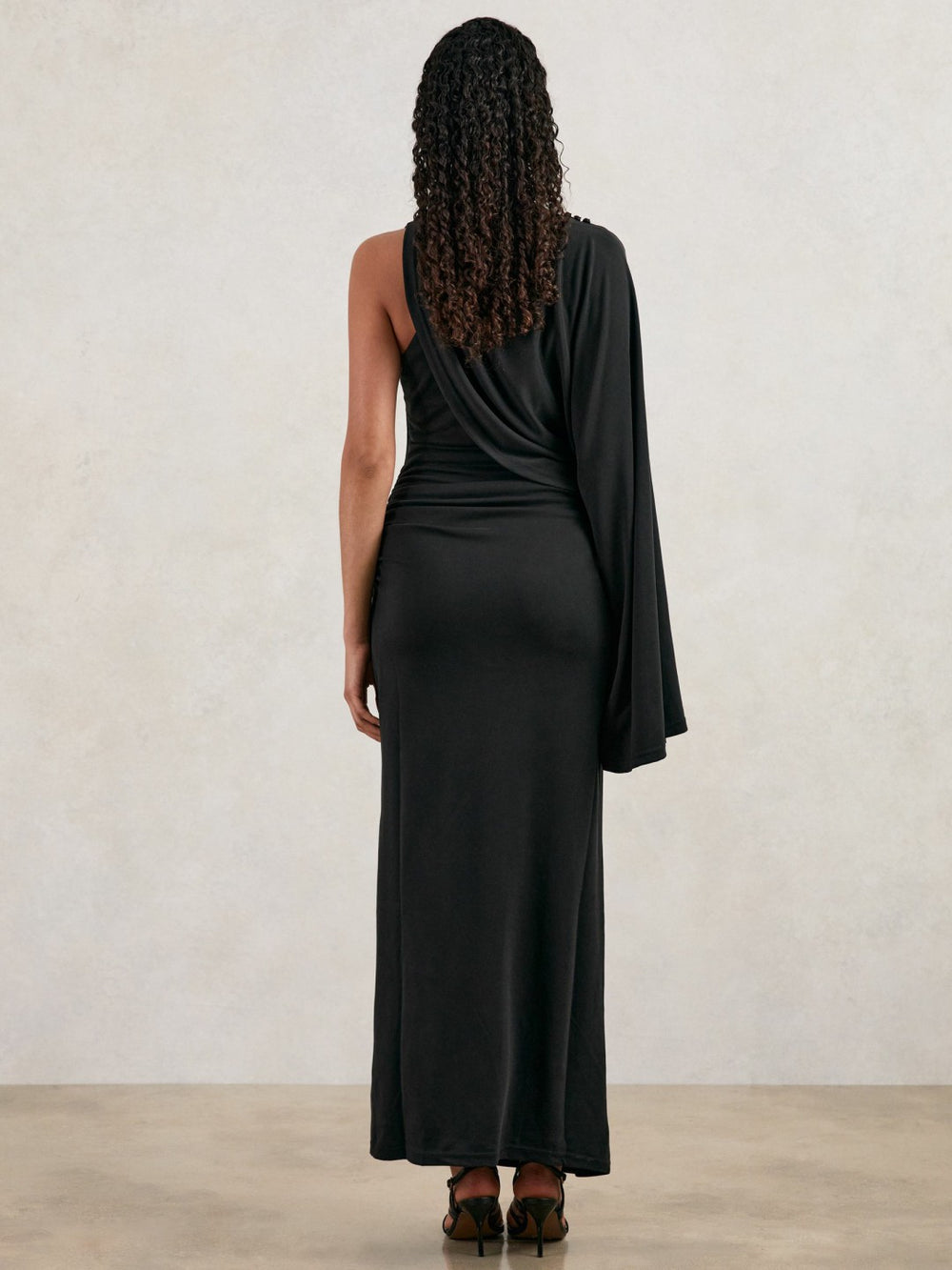 Acler Jersey Draped Midi Dress Black | Womens
