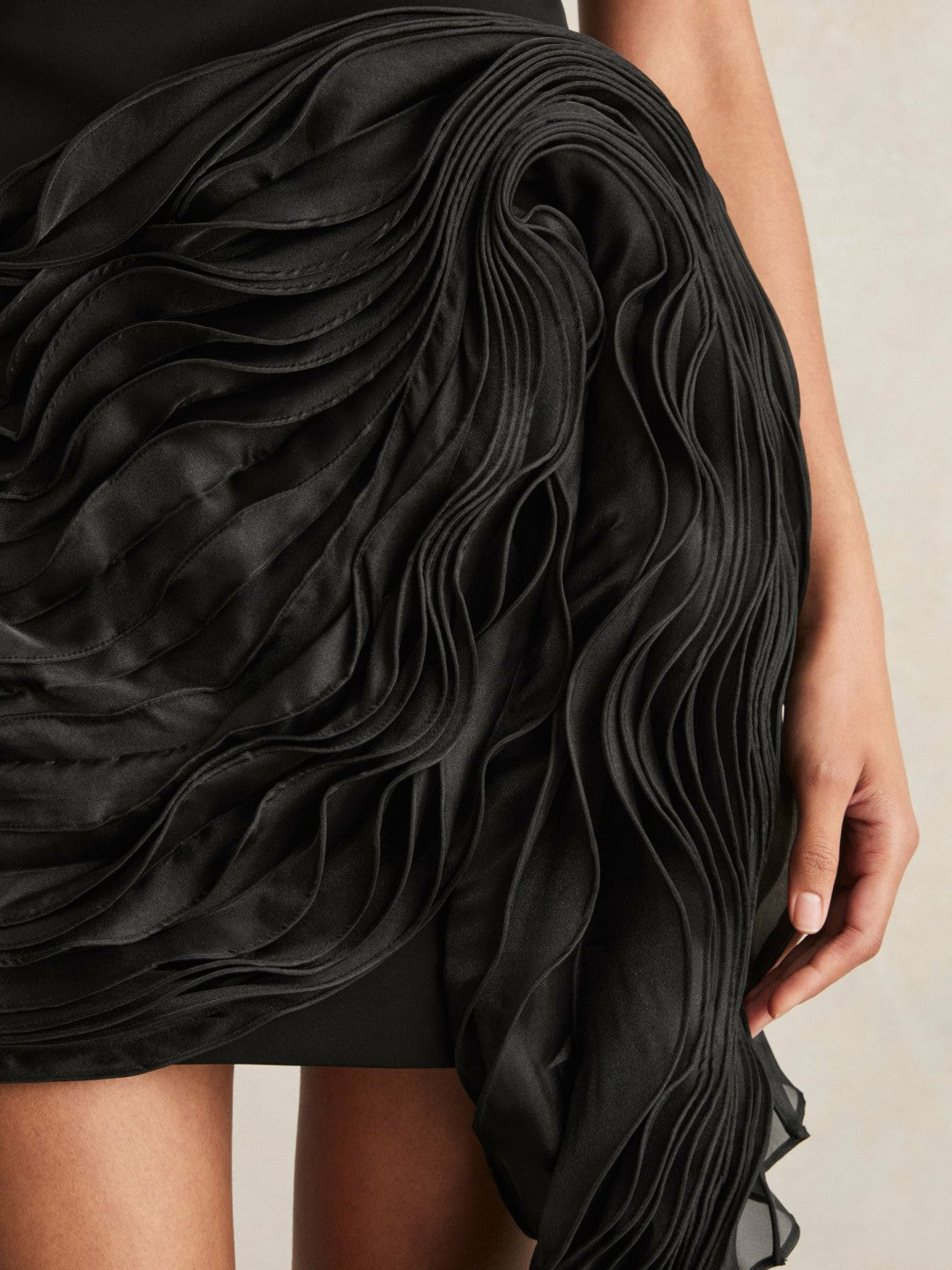 Acler Layered Ruffle Mini Black Dress Black | Womens